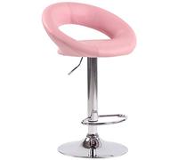 CLP Taburete Olinda Tapizado En Simil Cuero I Silla De Bar Regulable En Altura & Giratorio I Taburete Alto con Base De Metal I Color:, Color:Fucsia, Color del Marco:Cromado