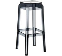 CLP Taburete Outdoor Fox con Estructura De Polipropileno I Silla Alta con Reposapiés I Taburete De Terraza 160 kg Cap. Máx. De Carga I Color:, Color:Negro