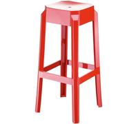 CLP Taburete Outdoor Fox con Estructura De Polipropileno I Silla Alta con Reposapiés I Taburete De Terraza 160 kg Cap. Máx. De Carga I Color:, Color:Rojo