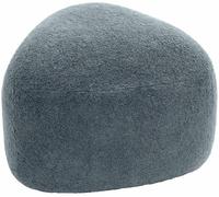 CLP Taburete Oval Alfrisa, Taburete tapizado con Tela de Peluche, reposapiés Acolchado para Sala y Dormitorio, Estructura de Madera Estable, Color:Gris Oscuro