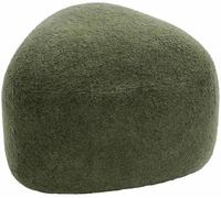 CLP Taburete Oval Alfrisa, Taburete tapizado con Tela de Peluche, reposapiés Acolchado para Sala y Dormitorio, Estructura de Madera Estable, Color:Verde Oscuro