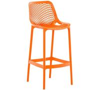 CLP Taburete para exterior con Resplado en Plástico Naranja