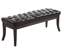 CLP Taburete Pie De Cama Ramses En Simil Cuero | Banqueta Altura De Asiento: 46 cm | Banco De Entrada con Base En Madera Oscura Antigua I Color:, Color:marrón, Tamaño:150 cm