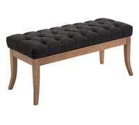 CLP Taburete Pie De Cama Ramses En Tela | Banqueta Altura De Asiento: 46 cm | Banco De Entrada con Base En Madera Clara Antigua I Color:, Color:Gris Oscuro, Tamańo:100 cm
