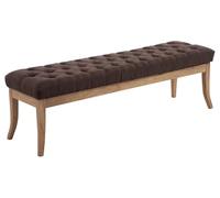 CLP Taburete Pie De Cama Ramses En Tela | Banqueta Altura De Asiento: 46 cm | Banco De Entrada con Base En Madera Clara Antigua I Color:, Color:marrón, Tamaño:150 cm