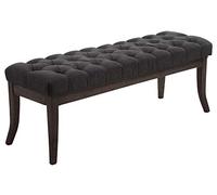 CLP Banco con patas de madera y asiento en Tela Gris oscuro