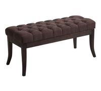 CLP Taburete Pie De Cama Ramses En Tela | Banqueta Altura De Asiento: 46 cm | Banco De Entrada con Base En Madera Oscura Antigua I Color:, Color:marrón, Tamaño:100 cm