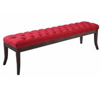 CLP Taburete Pie De Cama Ramses En Tela | Banqueta Altura De Asiento: 46 cm | Banco De Entrada con Base En Madera Oscura Antigua I Color:, Color:Rojo, Tamaño:150 cm