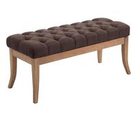 CLP Taburete Pie De Cama Ramses En Tela | Banqueta Altura De Asiento: 46 cm | Banco De Entrada con Base En Madera Clara Antigua I Color:, Color:marrón, Tamaño:100 cm