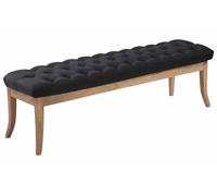CLP Banco con patas de madera y asiento en Tela Negro