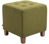 CLP Taburete Puff Bajo Pharao Tapizado En Tela & Altura De Asiento 46cm I Taburete Reposapiés Acolchado, Color:Verde Claro