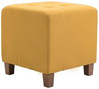 CLP Taburete Puff Bajo Pharao Tapizado En Tela & Altura De Asiento 46cm I Taburete Reposapiés Acolchado, Color:Amarillo