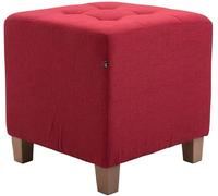 CLP Taburete Puff Bajo Pharao Tapizado En Tela & Altura De Asiento 46cm I Taburete Reposapiés Acolchado, Color:Rojo