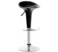 CLP Taburete Saddle con Asiento De Polipropileno I Taburete De Bar Altura Regulable & Giratorio I Silla Alta De Cocina con Reposapiés I Color:, Color:Negro