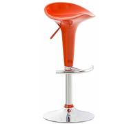 Taburete Saddle con Asiento De Polipropileno I Taburete De Bar Altura Regulable & Giratorio I Silla Alta De Cocina con Reposapiés I Color:, Color:Naranja
