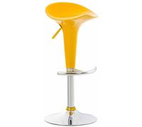 CLP Taburete Saddle con Asiento De Polipropileno I Taburete De Bar Altura Regulable & Giratorio I Silla Alta De Cocina con Reposapiés I Color:, Color:Amarillo
