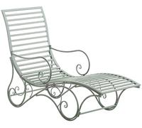 CLP Tumbona de jardín Amiens en Hierro con reposabrazos I Silla Decorativa rústica para Exterior o Interior, Color:Antiguo-Verde