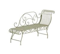 CLP Tumbona de Jardin Karma en Estilo Rústico I Banco en Diseño Chaiselongue I Tumbona de Jardín Exterior I Banco de Exterior de Hierro I Color:, Color:Antiguo-Verde