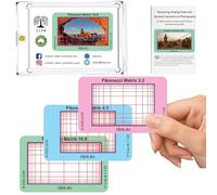 CLPA Visor de Matriz Fibonacci: cuadrículas de composición del tamaño de una Tarjeta de crédito para Video, fotografía y Arte en 4:3, 3:2 y 16:9