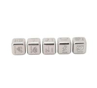 Clphendorine 5 Dados metálicos para Decisiones alimentarias, Dados para Decisiones gastronómicas en Pareja para una Noche romántica, 30 Patrones de Comida Que Incluyen Sushi, Hamburguesa y