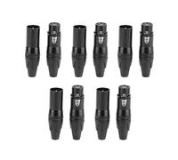 Clphendorine 5 Pair 3 Pin XLR Plug Audio Socket, Black Cannon Connector for Professional Audio Cables, Compatible with Speakers Mixers Microphones, ABS Housing with Oxidation - Resistant Metal
