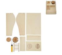Clphendorine Caja de baño de de Madera para hámster, bañera de para Ducha y excavación de Mascotas pequeñas, Polvo de Madera Natural - arenero Gratuito con Escalera de trepada y