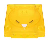 Clphendorine Carcasa de plástico translúcida para Dreamcast DC, Carcasa Retro Amarilla con Soporte Superior e Inferior para el Mando y el módem, Cubierta Transparente de Repuesto para la