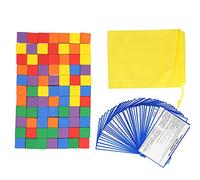 Clphendorine Cubos de Madera de Colores para enseñar a Contar, Bloques de Aprendizaje matemático manipulativo, Cubos de 1 Pulgada de Madera Maciza con Medidas en centímetros, Disponibles en 6