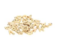 Clphendorine Juego de colgantes con letras en inglés, 26 piezas, abalorios del alfabeto de latón para fabricación de joyas DIY, letras A-Z brillantes y galvanizadas con un orificio de 0,8 mm
