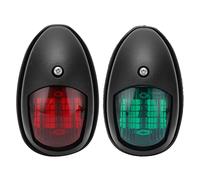 Clphendorine LED Navigation Lamp Universal Marine Side Light IP66 Waterproof Red Green Signal Lamp for Boats Under 12m, Includes 2 Lights for Port and Starboard (Negra)