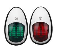 Clphendorine LED Navigation Lamp Universal Marine Side Light IP66 Waterproof Red Green Signal Lamp for Boats Under 12m, Includes 2 Lights for Port and Starboard (Blanca)