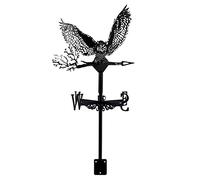 CLSDRHX Búho Meteorología Vane Acero Inoxidable Retro Escena la RETRABA JARDÍN, indicador de dirección Decorativa del Viento para Granja al Aire Libre