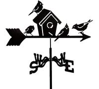 CLSDRHX Clima Vaquero Acero Inoxidable meteorólogo Creativo Nido pájaros estaca jardín Viento Veleta para Campos Copa de Patio cobertizos