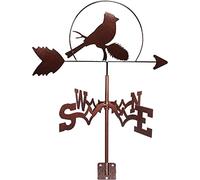 CLSDRHX Clima Vaquero Creativo Tit esculturas pájaros meteorólogos dirección Viento Hierro Fundido indicador jardín decoración de Arte con Recubrimiento Anti-riegue