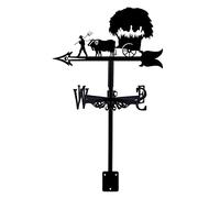 CLSDRHX Garden Meteorología Vane Retro Buey Farmista Escena granjeros Estaca jardín Indicador dirección de Viento Decorativo para la Granja al Aire Libre