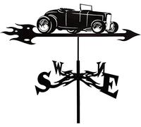 CLSDRHX Indicador dirección Viento Acero Inoxidable Vele meteorológica con Soporte Techo, Herramientas medición meteorología Decoraciones Metal de jardín