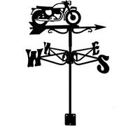 CLSDRHX Metal meteorología el del Motocicleta Vintage Weathervanes Hollow out Black Weather Vane Viento Indicador dirección para jardín Techo Afectos de la Granja al Aire Libre.