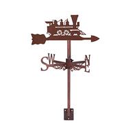 CLSDRHX Ventilador Viento Adinidad Acero Inoxidable Ornamento de Vapor Indicador Mediendo la Decoración del jardín al Aire Libre, Bronce, Tren Viejo