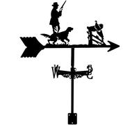 CLSDRHX Weathervanes Hunter y Hound Metal Weathervane Outdoor Retro Weather Wind Vane of Patio Arte Hierro Velocidad Viento Indicador dirección del jardín de la Granja Gazebo D