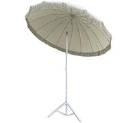 CLSDRZC 2.0m Garden Umbrella Tassel Umbrella, Can be Tilted, Photography Stall, Coffee Shop Parasol, Off-White, with Base