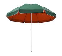 CLSDRZC 2.2M/2.4M Patio Outdoor,Double-Layer Silver Plastic Cloth, Height Adjustments, 3 Layer Umbrella Bones,Patio Market Table Parasol For Garden, Lawn, Deck, Pool,Green 2.4M
