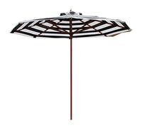 CLSDRZC 2.7m/8.9ft Wooden Garden Parasol, Octagonal Sun Shade Umbrella Foldable UV Protection Waterproof for Beach/Pool/Patio Tent Canopy Sun Shater Good(Black-A)