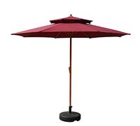 CLSDRZC 2.7m/9ft Outdoor Garden Umbrella Parasols, Large Market Patio Umbrellas with Base Crank, Heavy Duty Rainproof Sun Shelter for Deck, Beach & Porch