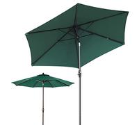 CLSDRZC 2.7m Outdoor Sun Round Umbrella Parasol with Tilt Function, Wine Red, Dark Green, Beige, Khaki, for Beach, Pool, Patio Gardens, Courtyards, Terraces, Sunshade Shelter