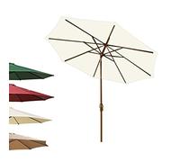 CLSDRZC 2.7M Tilting Shade Wine Red, Dark Green, Beige, Khaki, Coffee with Crank Handle for Outdoor Garden Patio Camping, Sun Umbrella Parasol