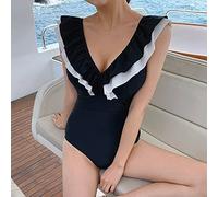 CLSDRZC 2025 Fashion Black One-Piece Swimsuit for Women String Solid Push Up Women's Swimwear Bathing Bikini Swimming Suit