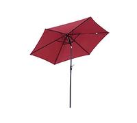 CLSDRZC 250Cm Cantilever Hanging Sun Umbrella Parasol with Handle Outdoor, Garden and Patio UPF 40+ UV Protection Crank for Opening Closing Red