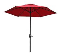 CLSDRZC 2m/6.6ft Small Patio Garden Parasol,Balcony Table with Hand Crank,6 Ribs,Outdoor Sun Shade Umbrella Parasol for Backyard,Pool，Red