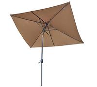 CLSDRZC 2x2m/6.6x6.6ft Rectangular Patio Umbrella,Outdoor Market Umbrellas with Tilt Button and Crank,Table Parasol,6 Ribs,for Deck,Garden,Lawn,Pool