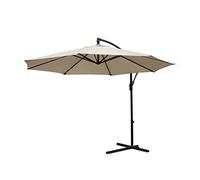 CLSDRZC 3.0M Large Mocha + Base Cantilever Outdoor Parasol Patio Easy To Use Cranking Mechanism Folds Down and Up with Ease Garden Umbrella Sun Shade Ca
